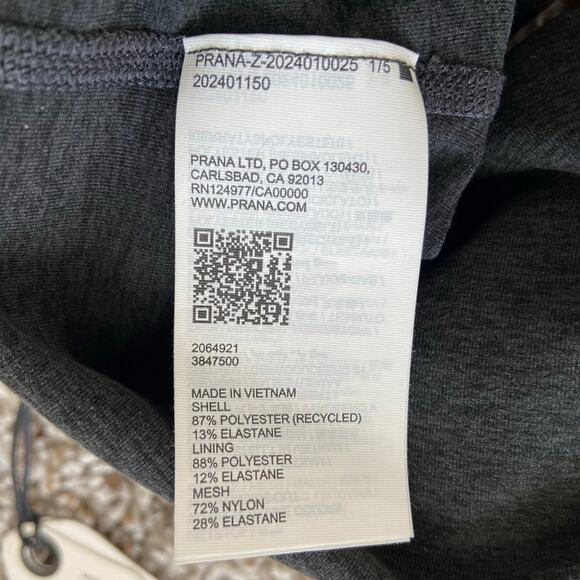 Prana Heavana Racerback Tank Women's Medium Black Heather Fitted Soft Scoop Neck - Picture 6 of 8